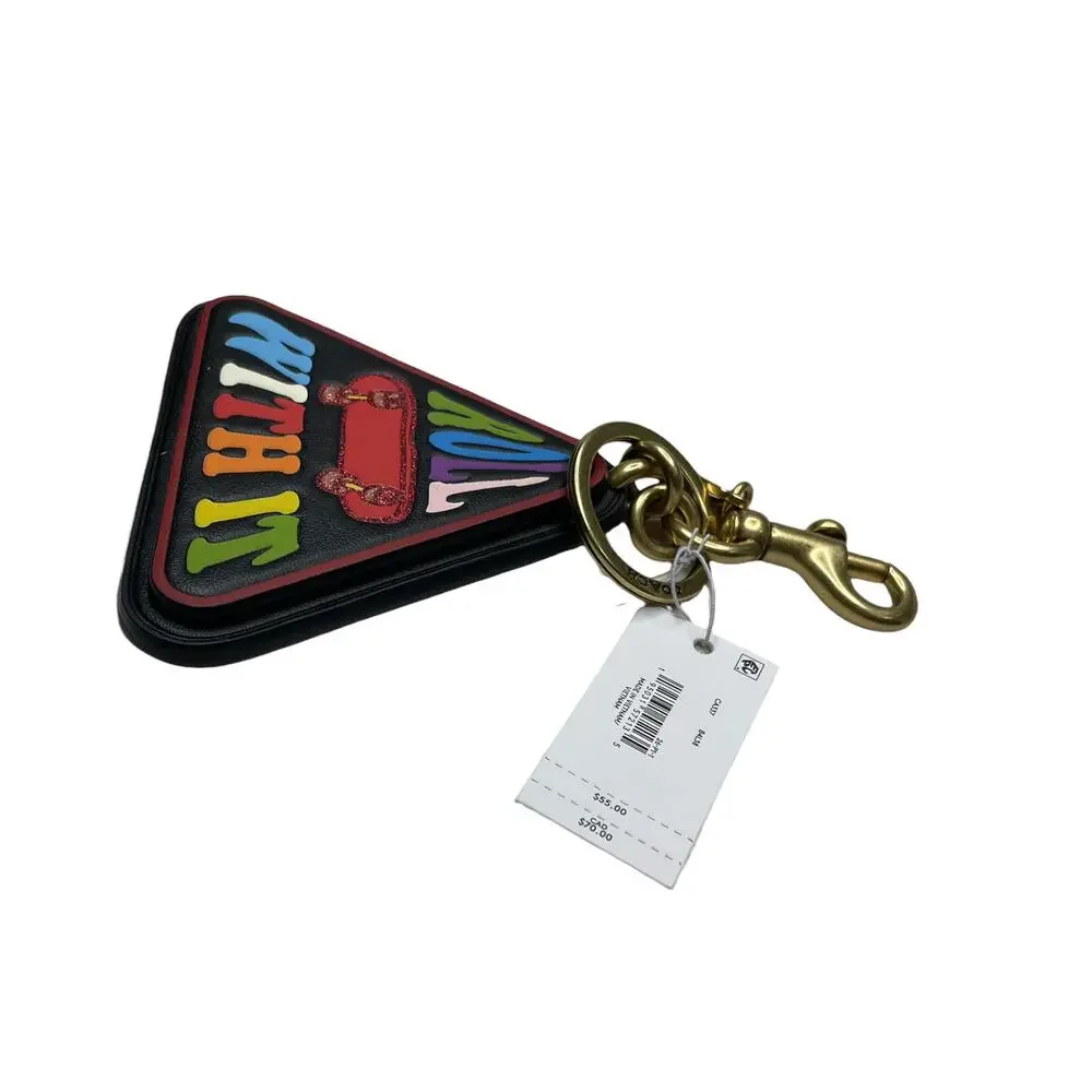 Coach Pride Roll With It Bag Charm in Rainbow Signature Canvas & Leather